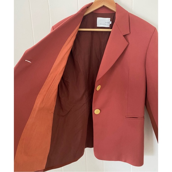 BOUGUESSA Two-tone Fitted Blazer in Terracotta Size Medium - Picture 8 of 8